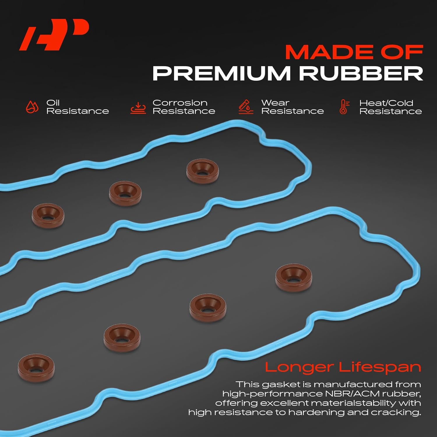 A-Premium Engine Valve Cover Gasket Set Compatible with Chevrolet Silverado 2500 HD/3500, C4500/C5500 Kodiak & GMC Sierra 2500 HD/3500, C4500/C5500 Topkick