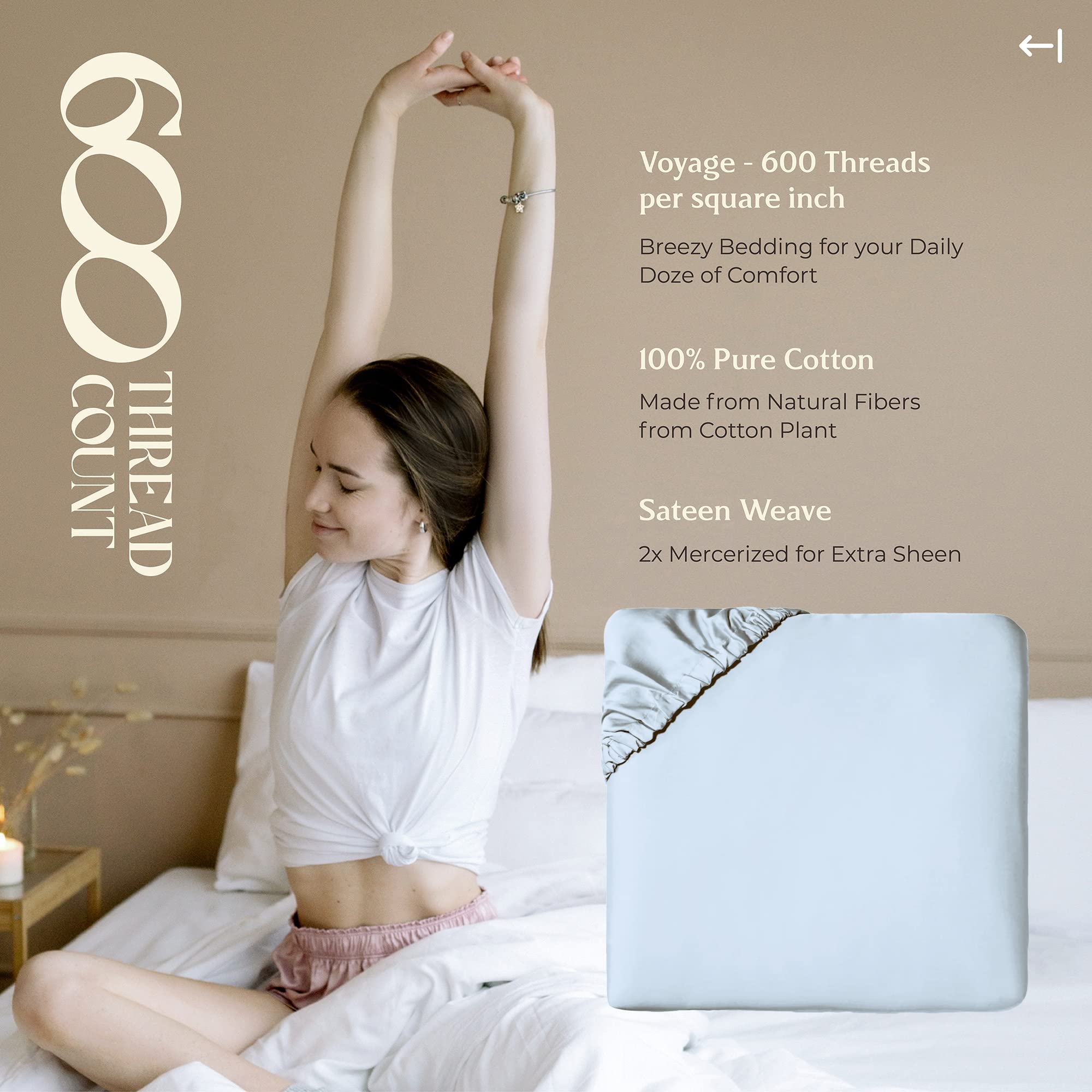 Mayfair Linen 100% Cotton Queen Fitted Sheet Only - 600 Thread Count Cotton Fitted Sheet Queen, Luxuriously Soft, Durable, Cooling 16" Deep Pocket Sateen Weave Bottom, Luxury Hotel Quality - Red