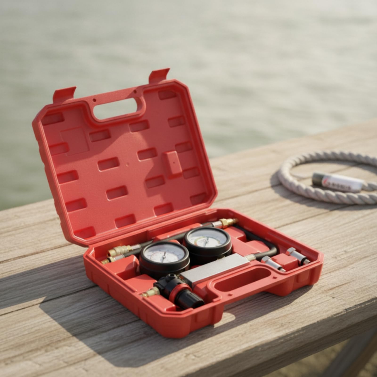 Qianly Tester Perdite Cilindri Portatile Kit Prova Compressione Motori Facile da Leggere Tester di Compressione per Autoriparazione