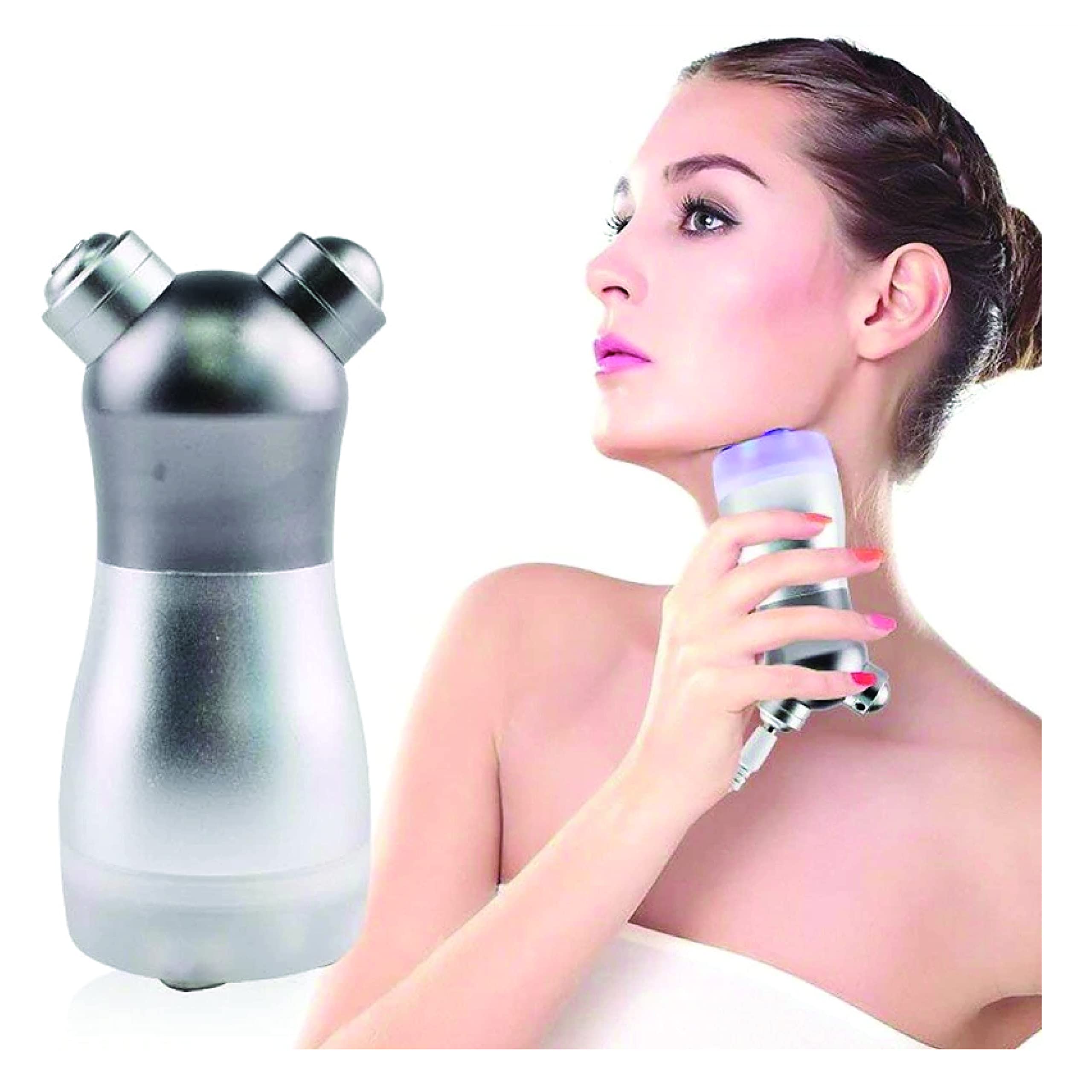 Dreamy Skin Mesoporador/Electroporador con Fototerapia Led, Plata, Dispositivo de Belleza y Cuidado de la Piel, Rejuvenecedor, Microcorriente Facial, Incluye Cable Eléctrico