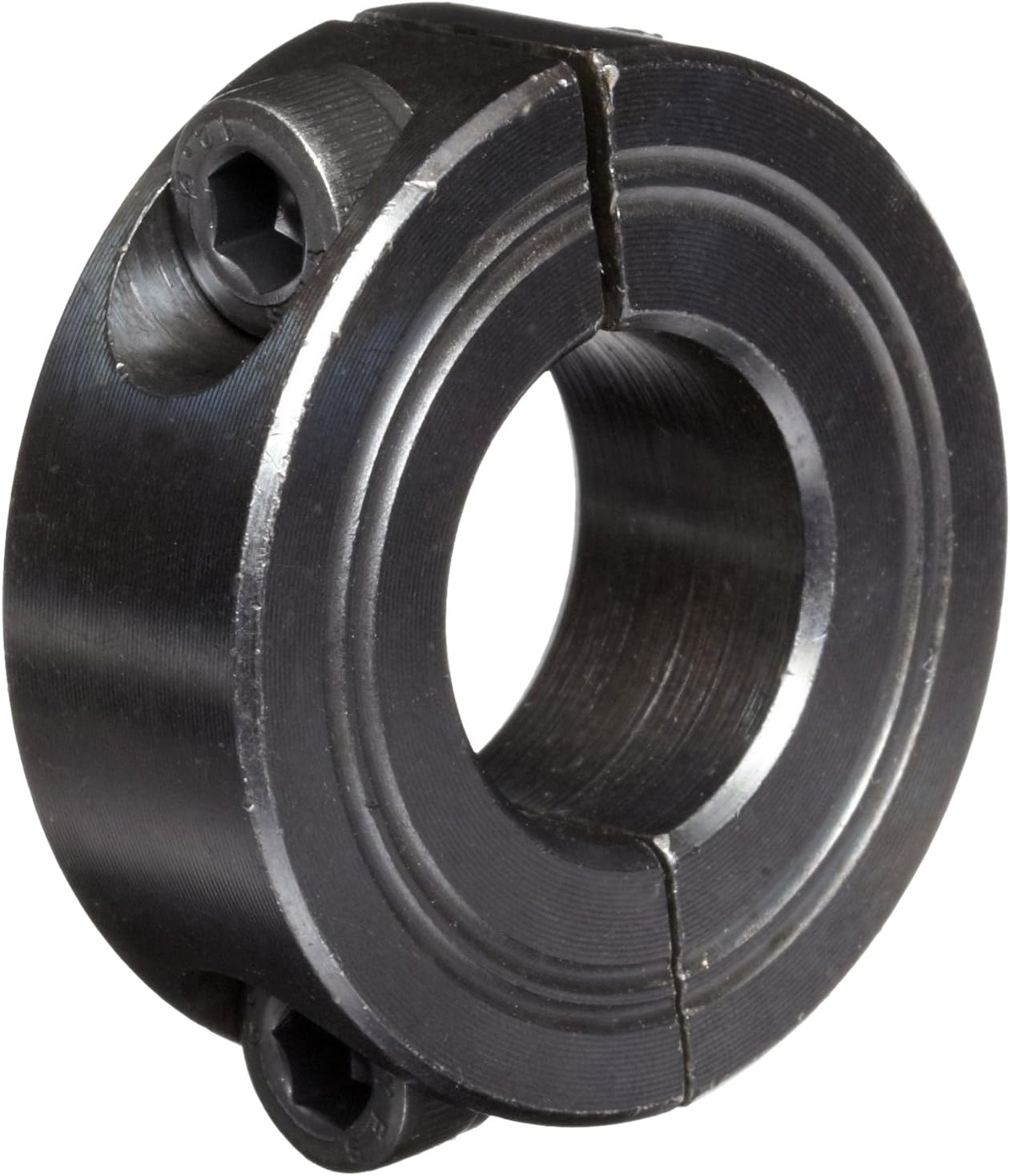 M2C-12 Black Oxide Plated Steel Two-Piece Clamping Collar, Metric, 12mm Bore Size, 28mm Outside Diameter, M4 x 12mm Set Screw