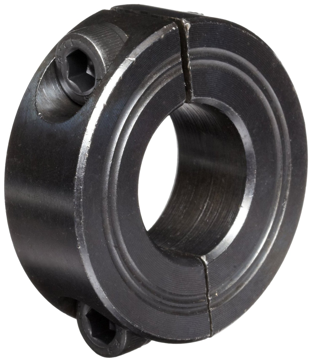 M2C-12 Black Oxide Plated Steel Two-Piece Clamping Collar, Metric, 12mm Bore Size, 28mm Outside Diameter, M4 x 12mm Set Screw