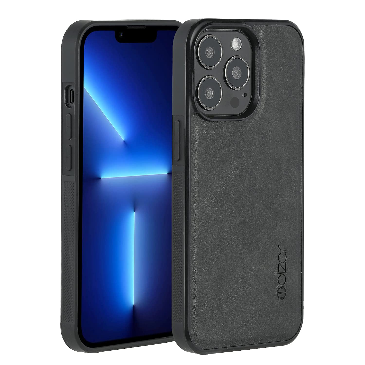 Molzar GripBig Series for iPhone 13 Pro Case, Built-in Metal Plate for Magnetic Mount, Works with Qi-certified Chargers, Compatible with iPhone 13 Pro, Black/Black