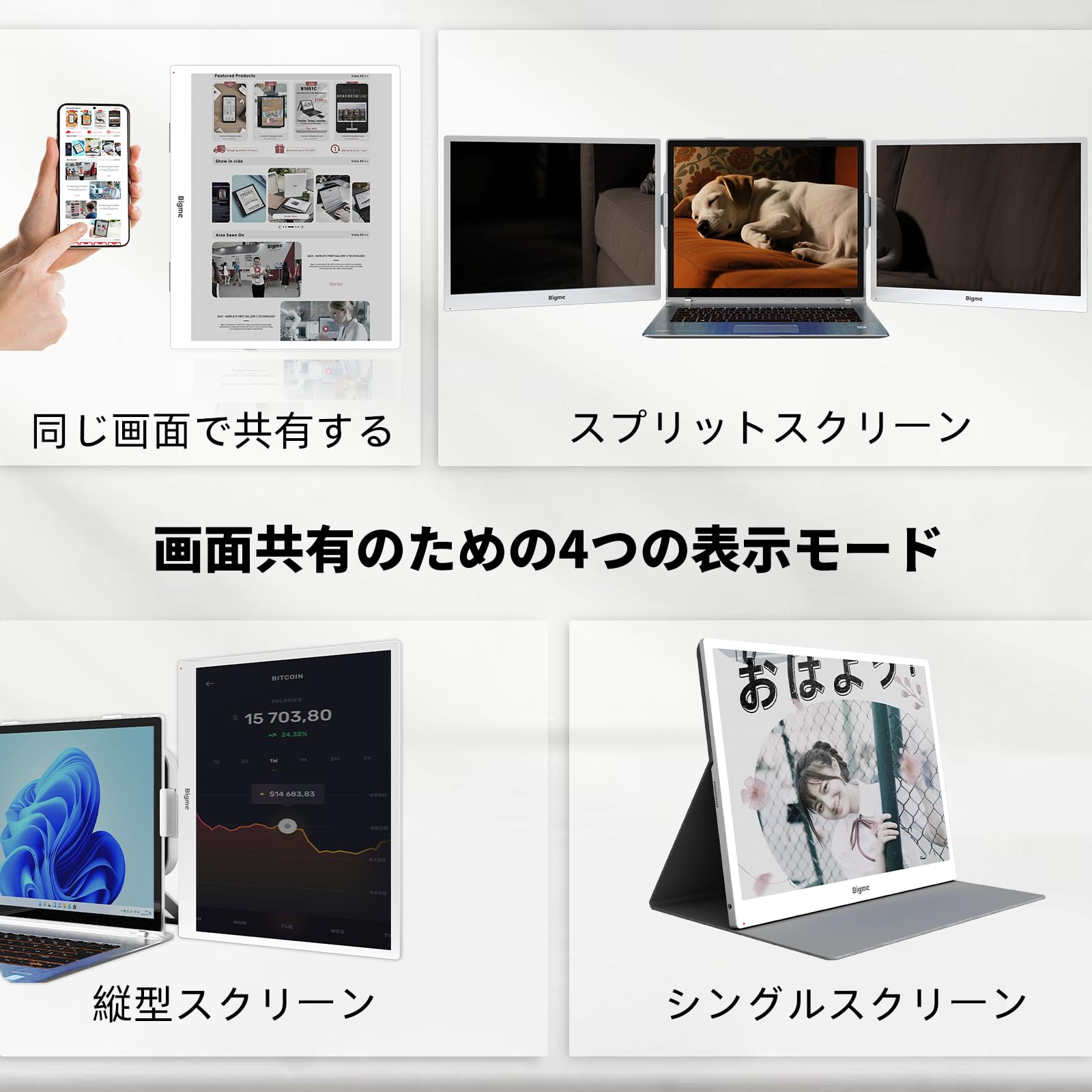 Amazon.co.jp: Bigme B13 カラーエーパーモニター 13.3インチ、タイプC