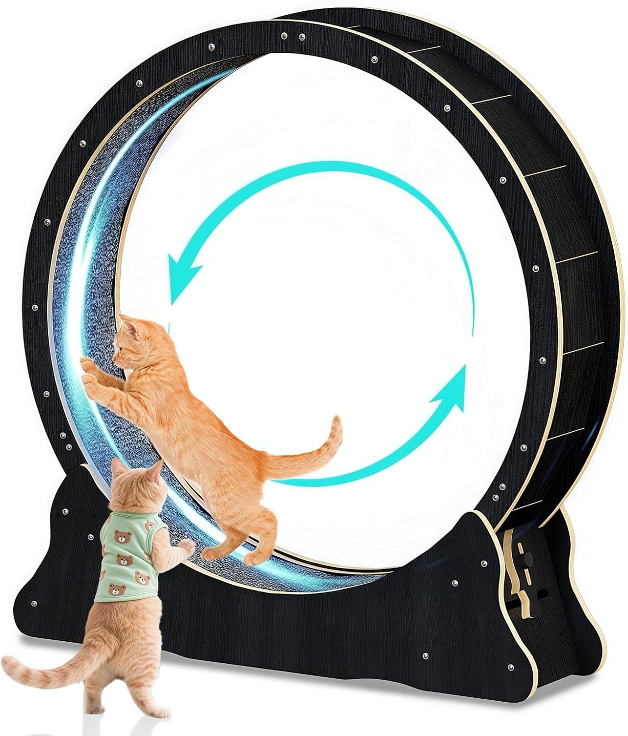 Macska futókerék teljes nézet fekete színben