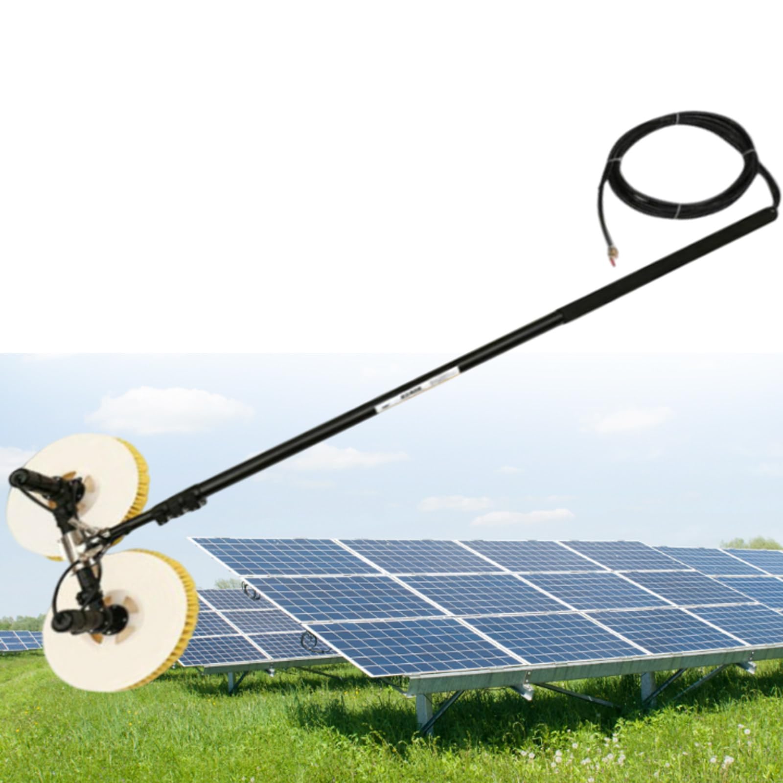 tbanvoo Cepillo De Limpieza De Paneles Solares: Elimina Eficazmente El Polvo Y Los Residuos, Limpiador De Paneles Fotovoltaicos, DiseñO Liviano Y Varilla TelescóPica,3.5M
