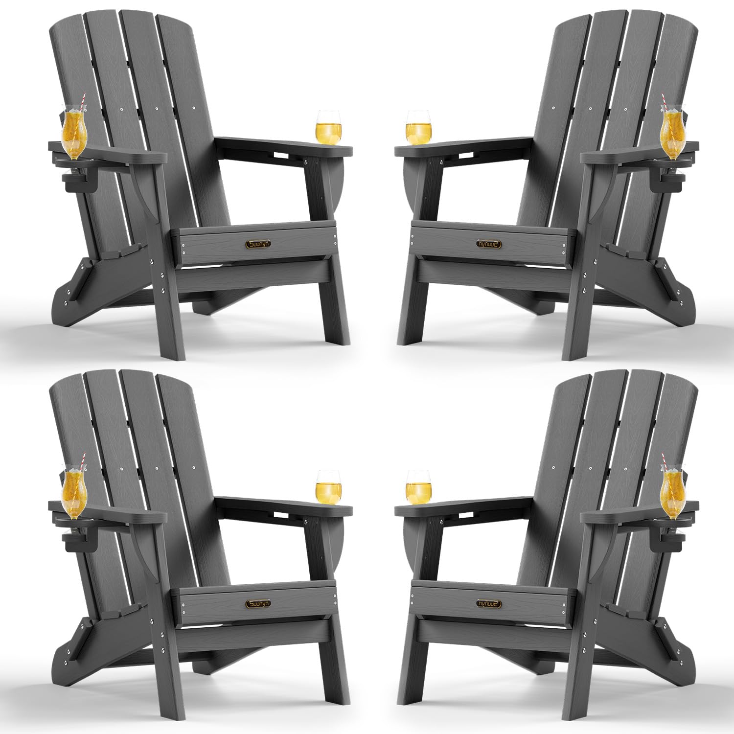 SUUNYN Folding Adirondack Chair Set of 4