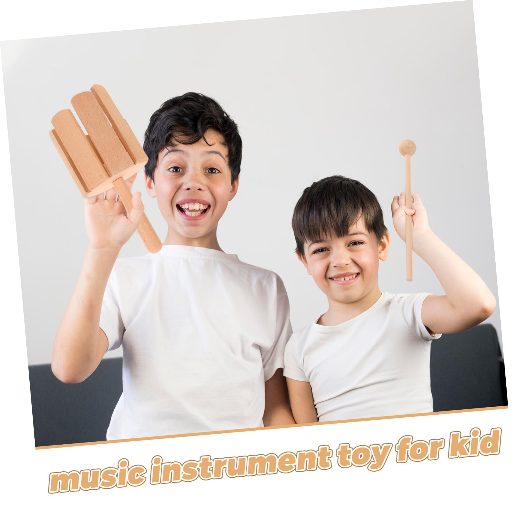 Instrumentos Musicales Orff de Madera 8 Tonos, 2 Piezas para Niños | Color Beige, Juego de Percusión para Educación Temprana y Clases Escolares, Fomenta Creatividad y Motricidad