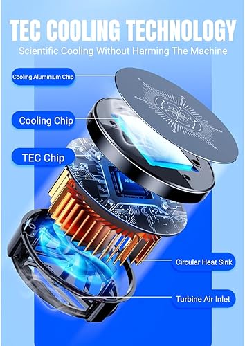 Miniatura 8 de Phone Cooler Magnetic Phone Cooler Cooling Fan for Gaming, Compatible with iPhone 12,13 & 14 Series , Dual Semiconductor, with LED Display for