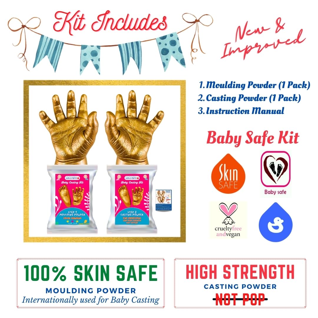 Dream Gifts Baby, Couple, Family Hands & Feet 3D Moulding & Casting Powder Kit | Ideal for Newborns, Toddlers, Kids, Couples, Families, Pet Owners