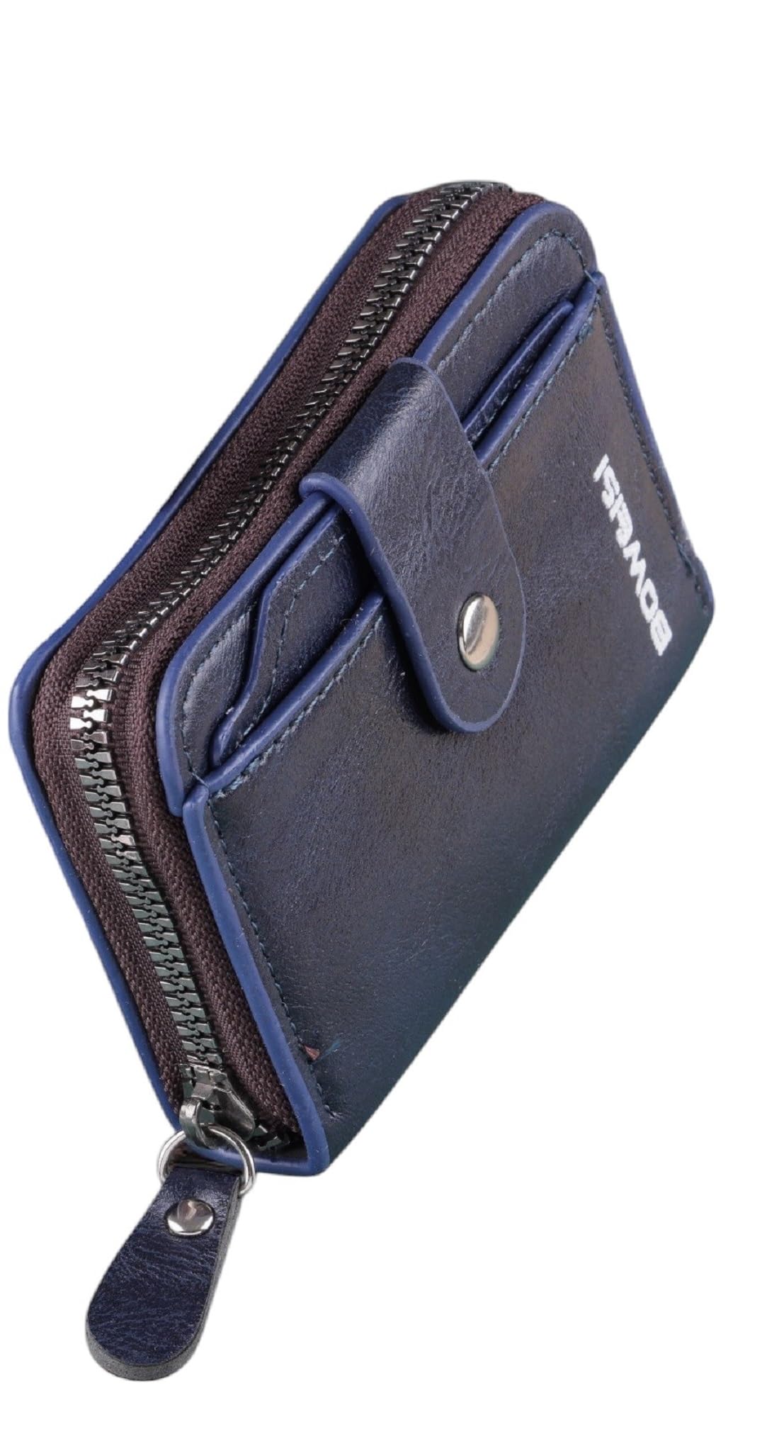 Unisex Genuine Leather Wallet with Zipper | RFID Blocking Card Holder Zipper Wallet(Blue)-image-15