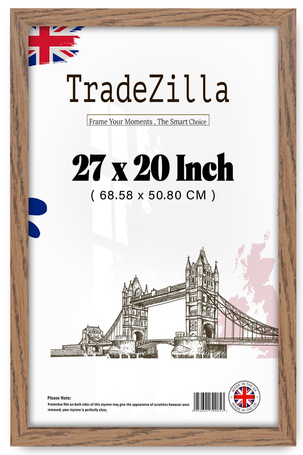 Tradezilla Dark Oak | Mdf Wood Poster Frame (68.58 X 50.80 Cm) Picture Frame For Home & Office Art Gallery, Premium Mdf Wood With Elegant Texture For Portrait & Landscape [ ]