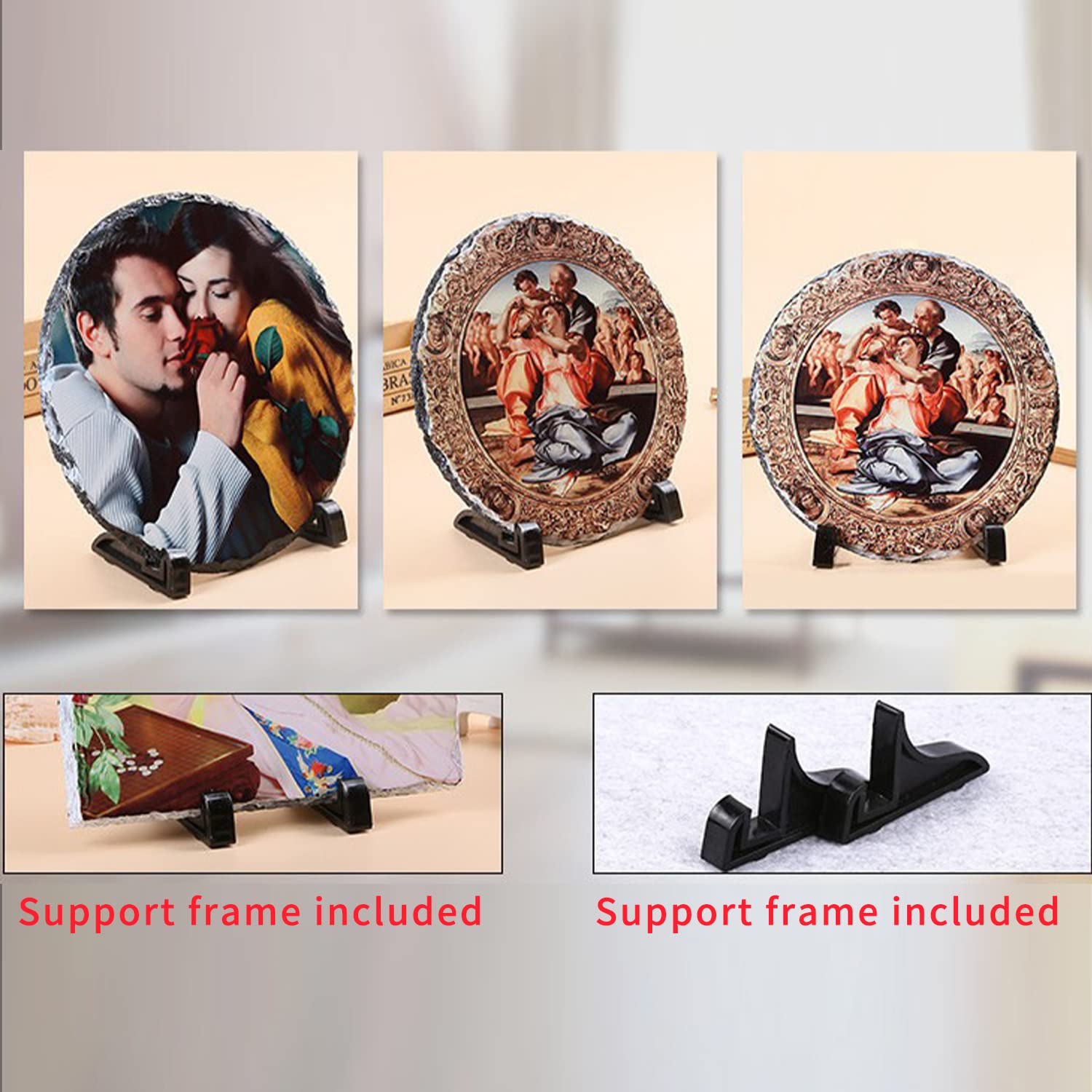 Personalisierte Schiefertafel Mit Foto – Verschiedene Formen, Wasserfester Fotodruck, Mit Ständer