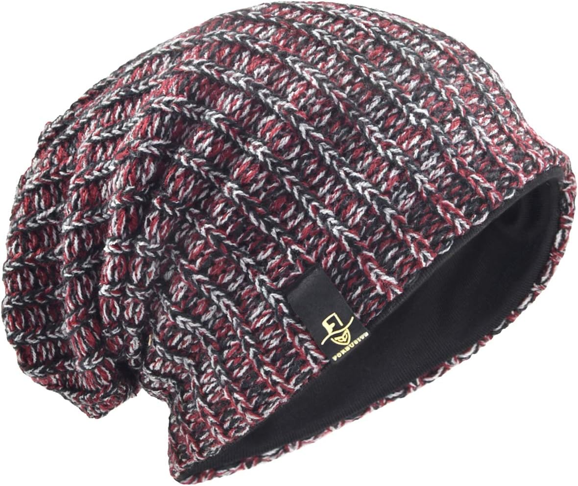 VECRY Men's Slouchy Beanie Knit Crochet Rasta Cap for Summer Winter