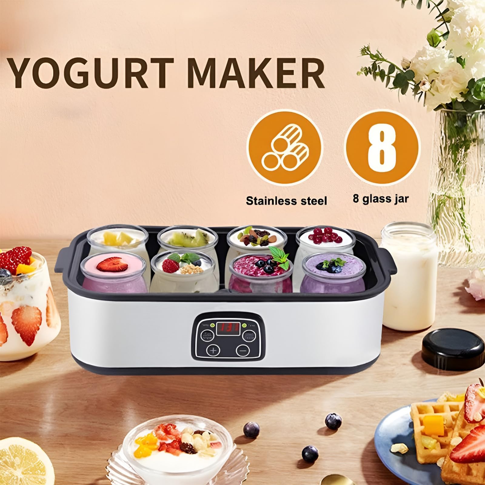 Yogurt Griego automático del Control 1400ml de la Temperatura Constante con el Tarro 8