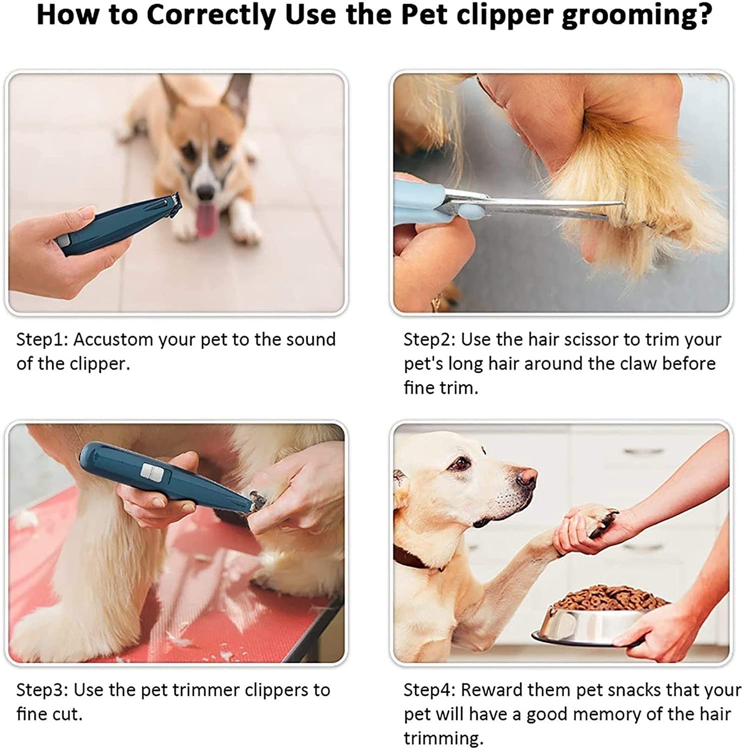 Elettrico cane zampa pelliccia trimmer cordless orecchio clipper capelli piccoli gatti cani clippers illuminare cucciolo cucciolo grooming clippers 2 velocità ricaricabile trimmer gatto for z