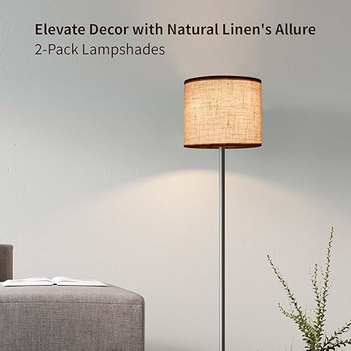 Miniatura 4 de Juego de 2 pantallas pequeñas de 10 pulgadas para lámparas de mesa y lámparas de mesita de noche, requiere montaje, pantalla de lámpara de tambor