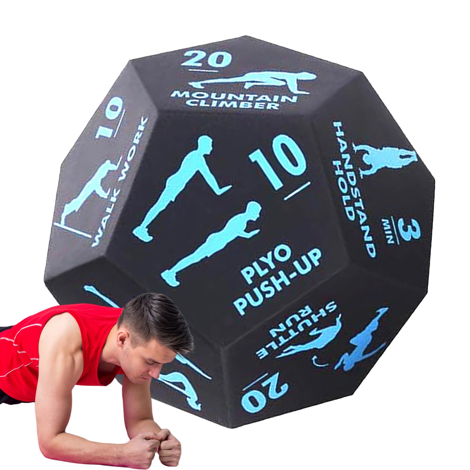 Generico Dadi Fitness Per Allenamento | Dadi Allenamento 12 Facce Per Esercizi | Attrezzatura Sportiva Per Donne E Uomini Squat Yoga Affondi Stretching Flessioni