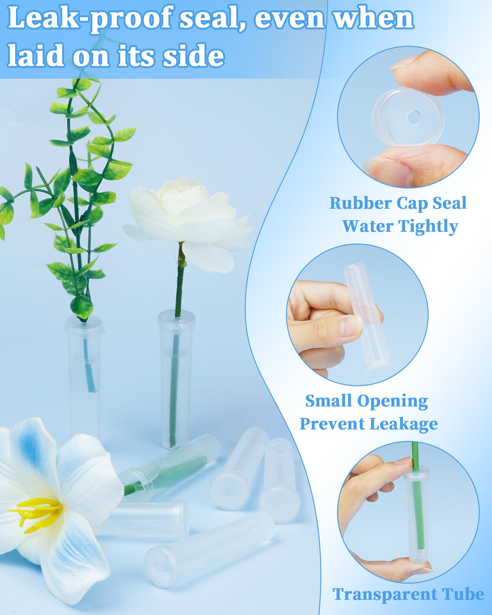 Floral Water Tubes - 50 Pack for Flowers -4