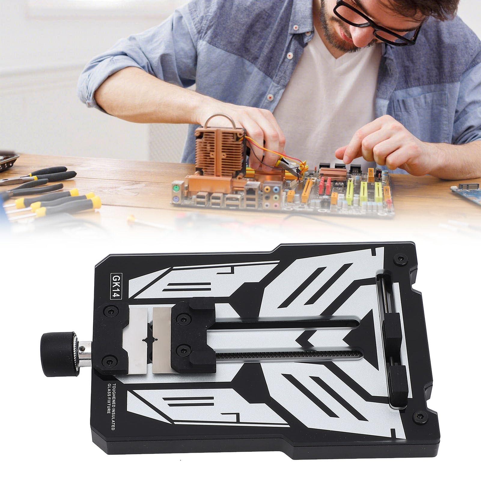 Oumefar Motherboard Repair Fixture Heat Insulation PCB Circuit Board Holder Clamp Maintenance Silicone Spring Bearing Mobile Devices Heat Insulation Acrylic