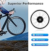 Vista 51 de Electric Bicycle Motor Kit, 48V 1000W/ 36V 250W/350W Bike Motor Kit Front/Rear Wheel E-Bike Conversion Kit Electric Bike Conversion Kit for 26"/20