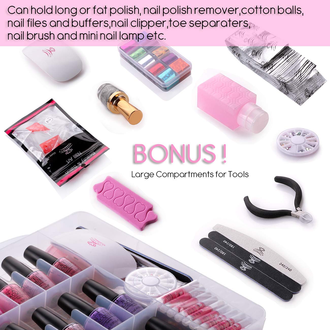 Makartt Portable Gel Nail Polish Organizer Poly Nail Extension Gel Nail