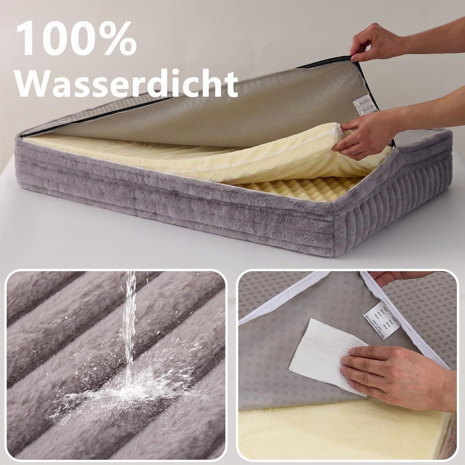 Orthopädisches Hundebett mittel (90 x 60 x 17 cm)