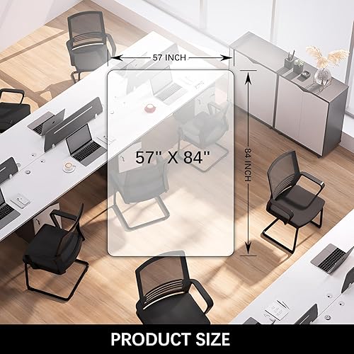 Vista 21 de Kuyal tapete transparente para silla, uso en suelos duros, 48.0 x 36.0 pulgadas, protector de suelo para oficina u hogar