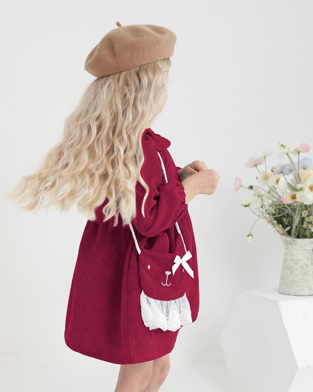 Mioglrie Toddler Girl Fall Dress Baby Girl Winter Clothes 6 12 18 24 Months Outfit Cute Dresses for Girls with Satchel - Image 4