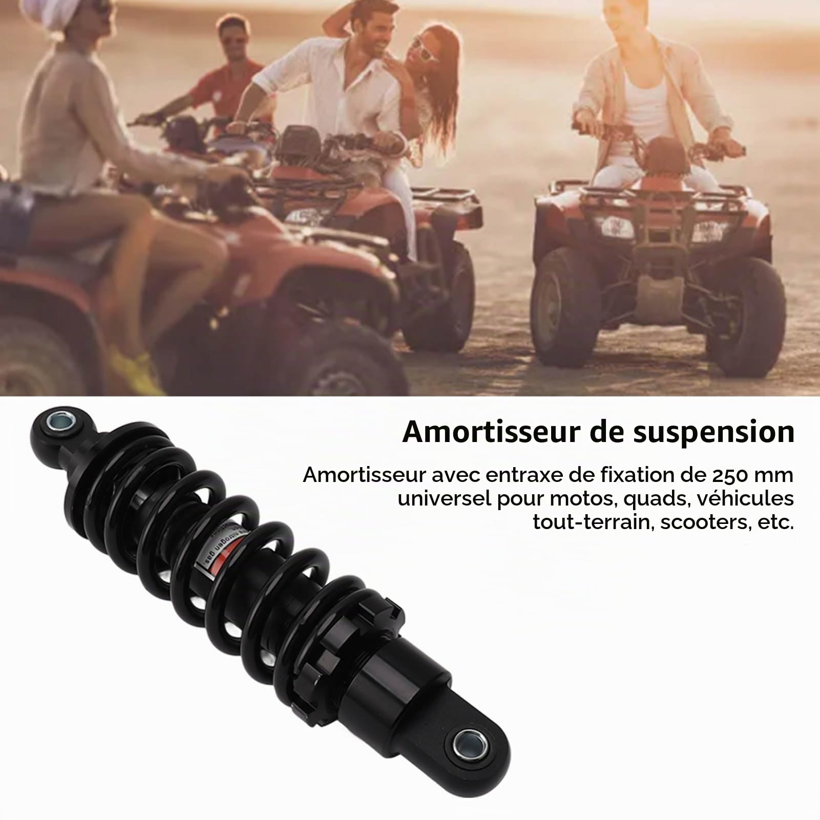 Amortisseur de Suspension Réglable de 250 Mm pour Motos, VTT, Véhicules Tout-terrain, Scooters