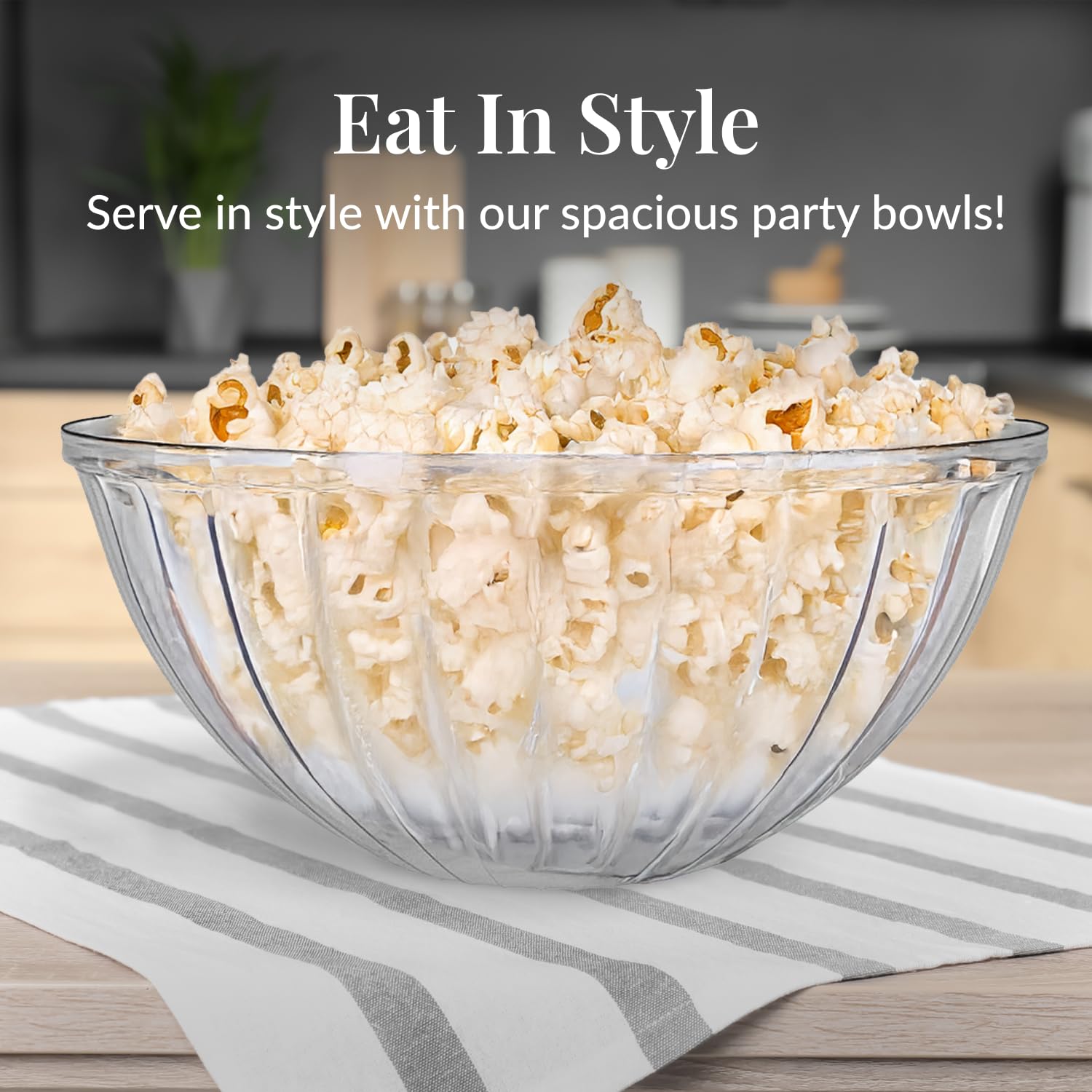 SparkSettings Plastic Bowls Disposable, Black Plastic Cereal Bowls 12 Oz Small Serving Popcorn Soup Salad Party Supplies Pack 20