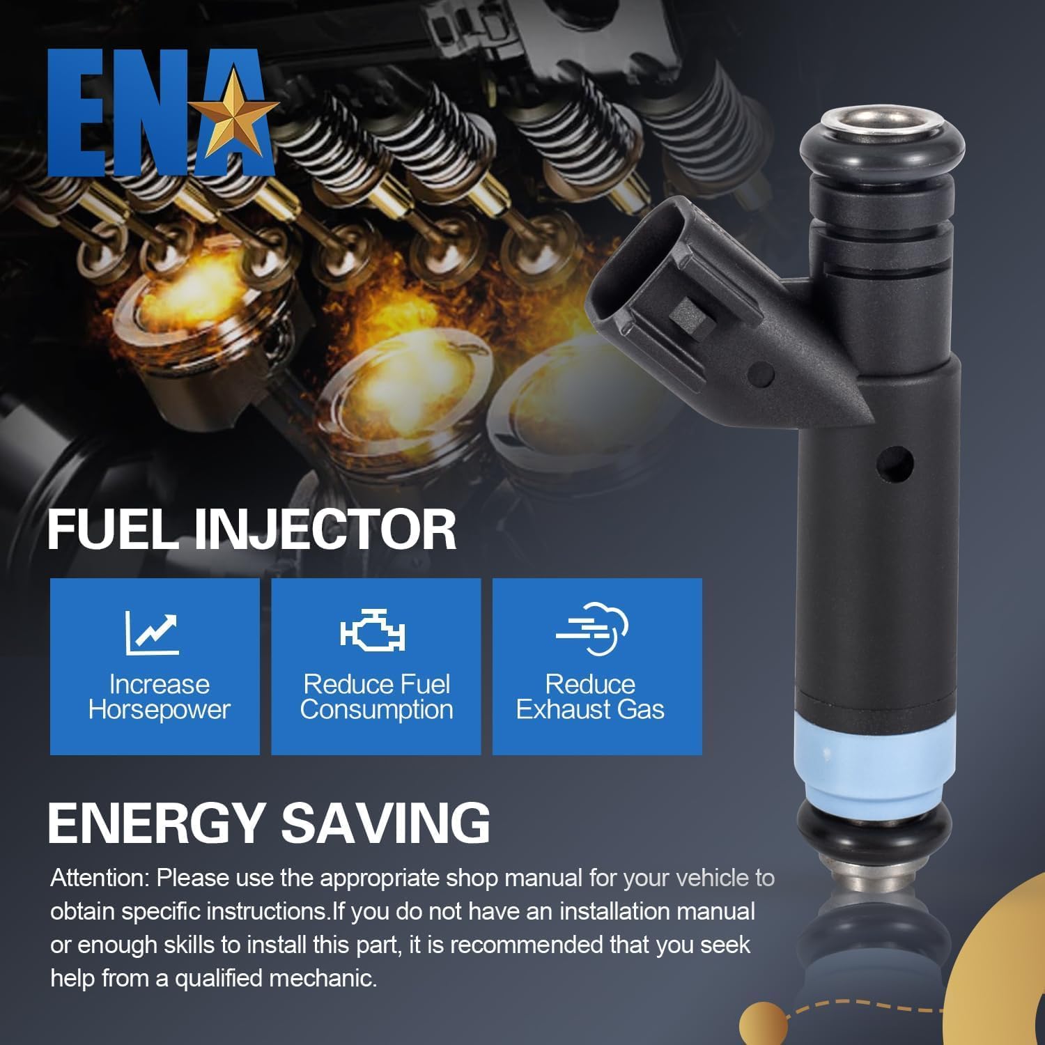 ENA Fuel Injector for FJ454 280155784 0280155784 81212128 Set of 6 Compatible with Dodge Jeep Durango Ram 1500 2500 3500 Van Grand Cherokee TJ Wrangler L6 V8 4.0L 5.2L 1999 2000 2001 2002 2003 2004
