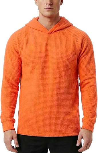 Zengjo Workout Hoodies for Men Lightweight Athletic Running Performance Pullover Hooded T-Shirts Long Sleeve Thermal