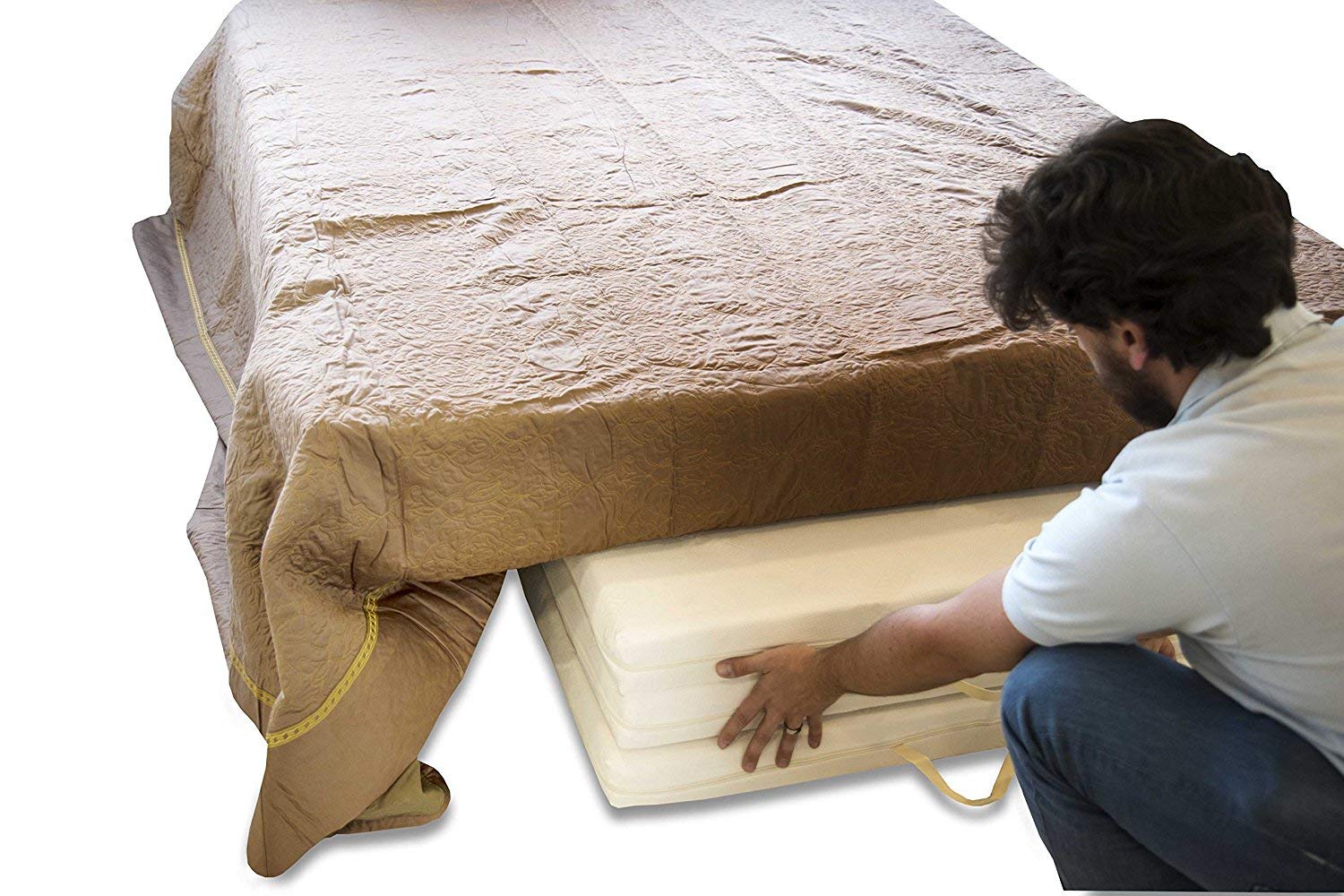 EVERGREENWEB Gästematratze Futon Einzelbett 80x200 cm aus Kaltschaumstoff, 10 cm Hoch, 3-teilige Klappbare Matratze, Herausnehmbarer, Waschbarer Bezug, Platzsparende Matte, Hypoallergen