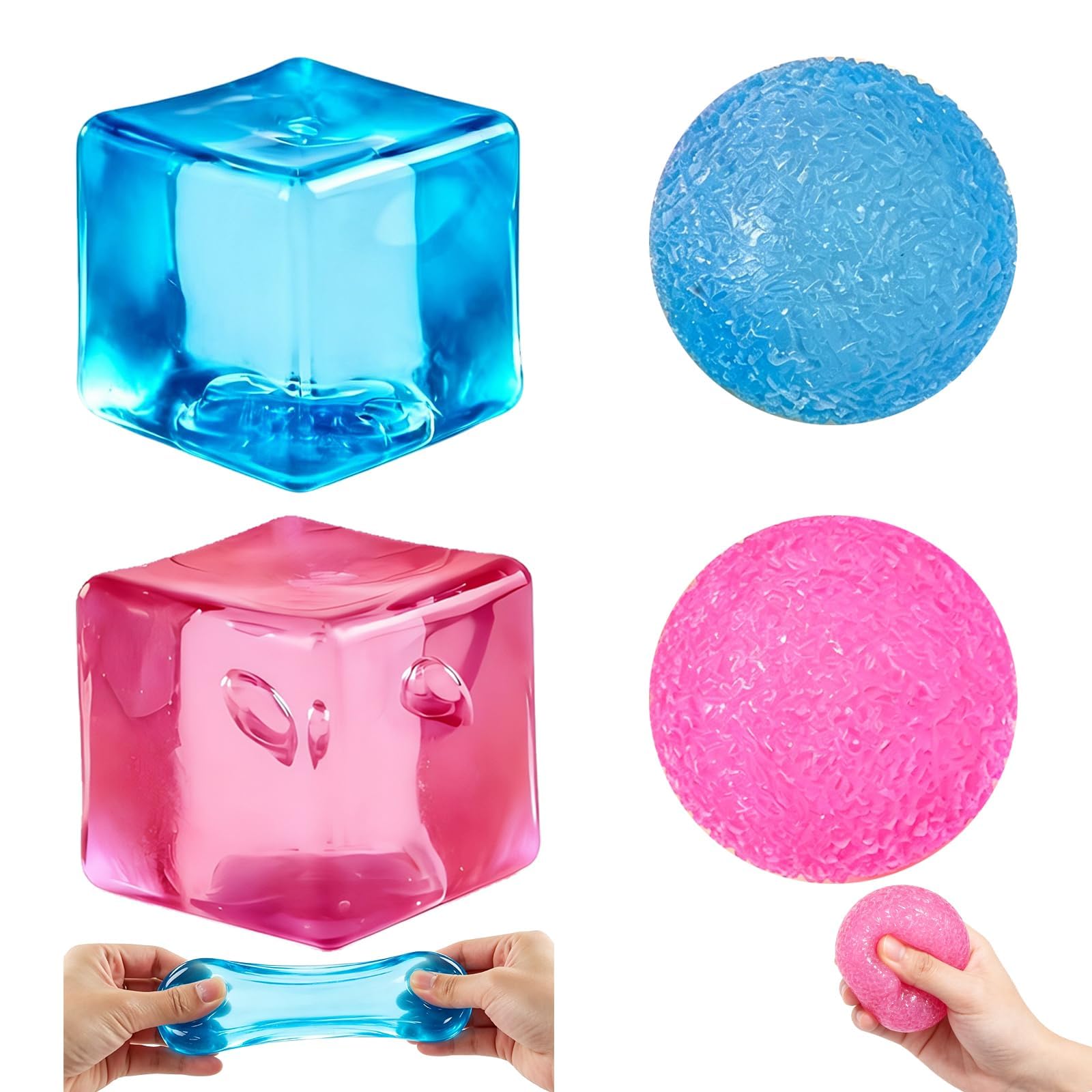 4pcs Squishy Stress Ball, Stress Squishy Ball Cube Squishys Slow Rise Toy