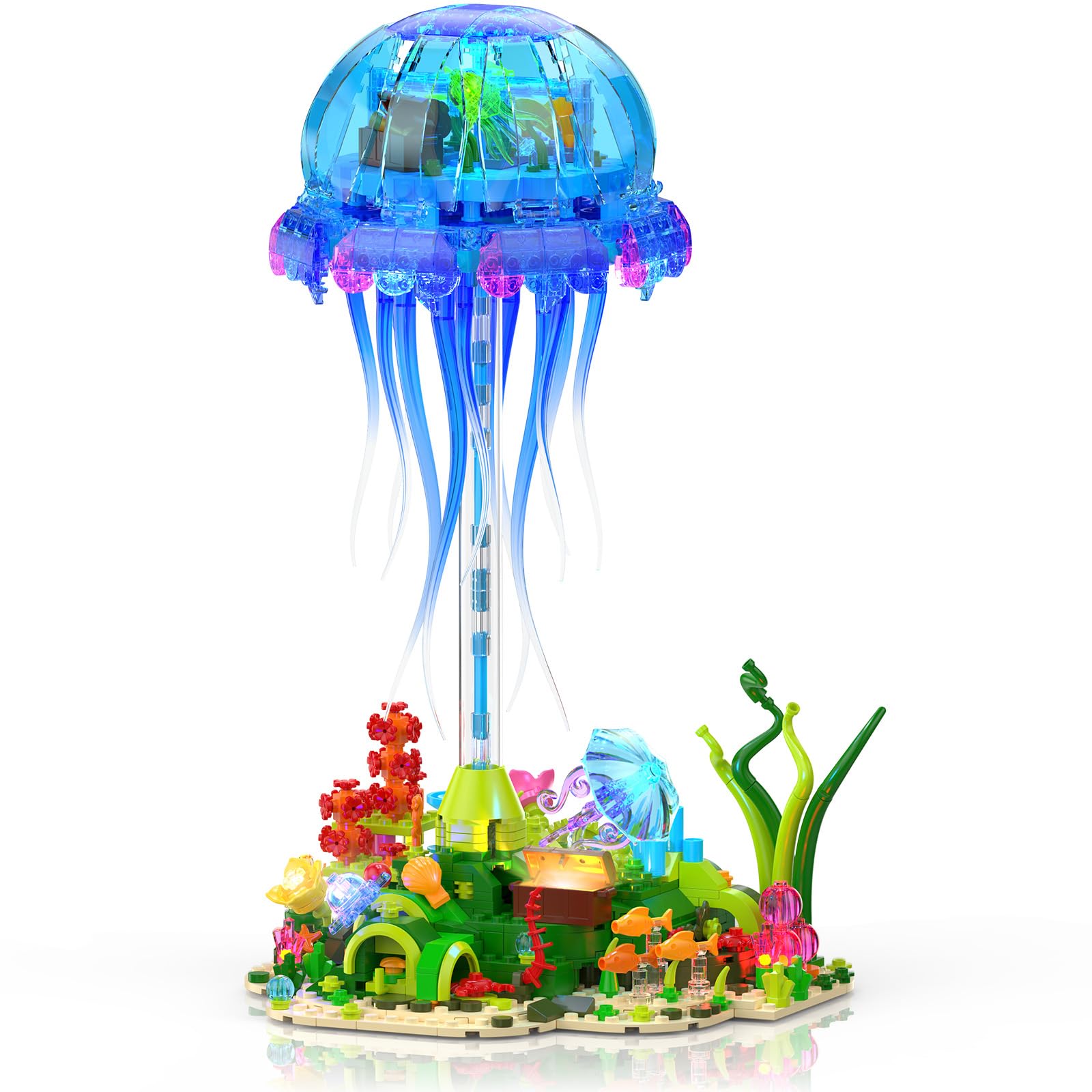 Amazon.com: Brihappen Jellyfish Building Set with LED Lights