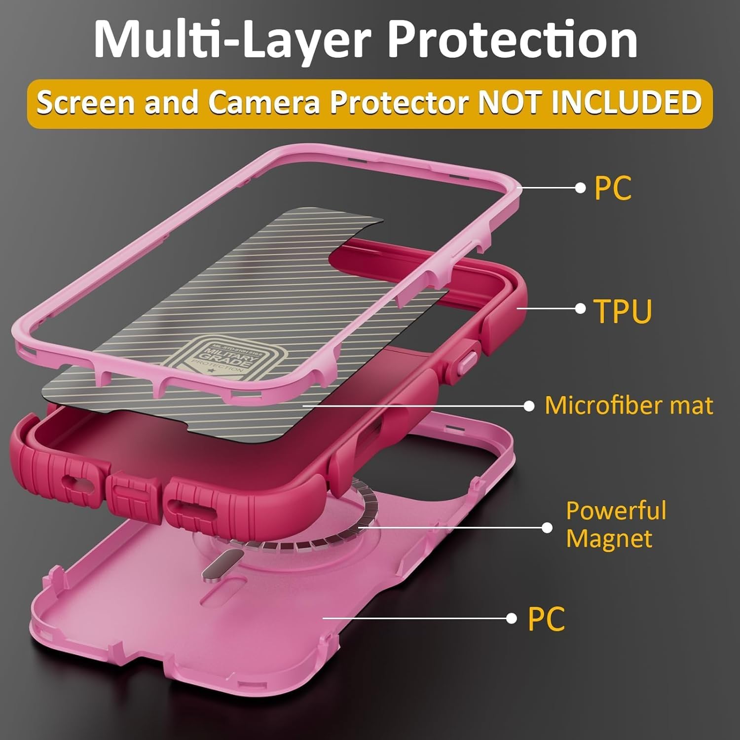 Funda para iPhone 15 Plus, Resistente, con Carga magnética, protección contra caídas de Grado Militar (para iPhone 15 Plus/Azul).