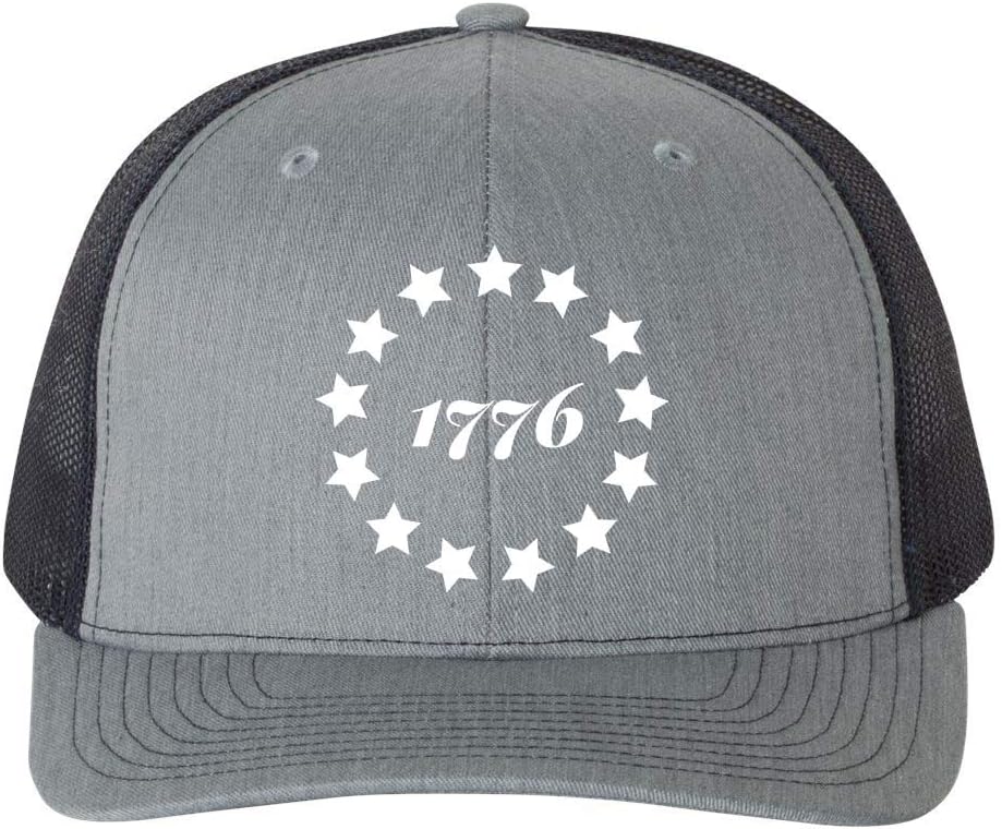 Heritage Pride 1776 Hat 13 Stars Circle Betsy Ross Flag Embroidered Mens Mesh Back Trucker Hat