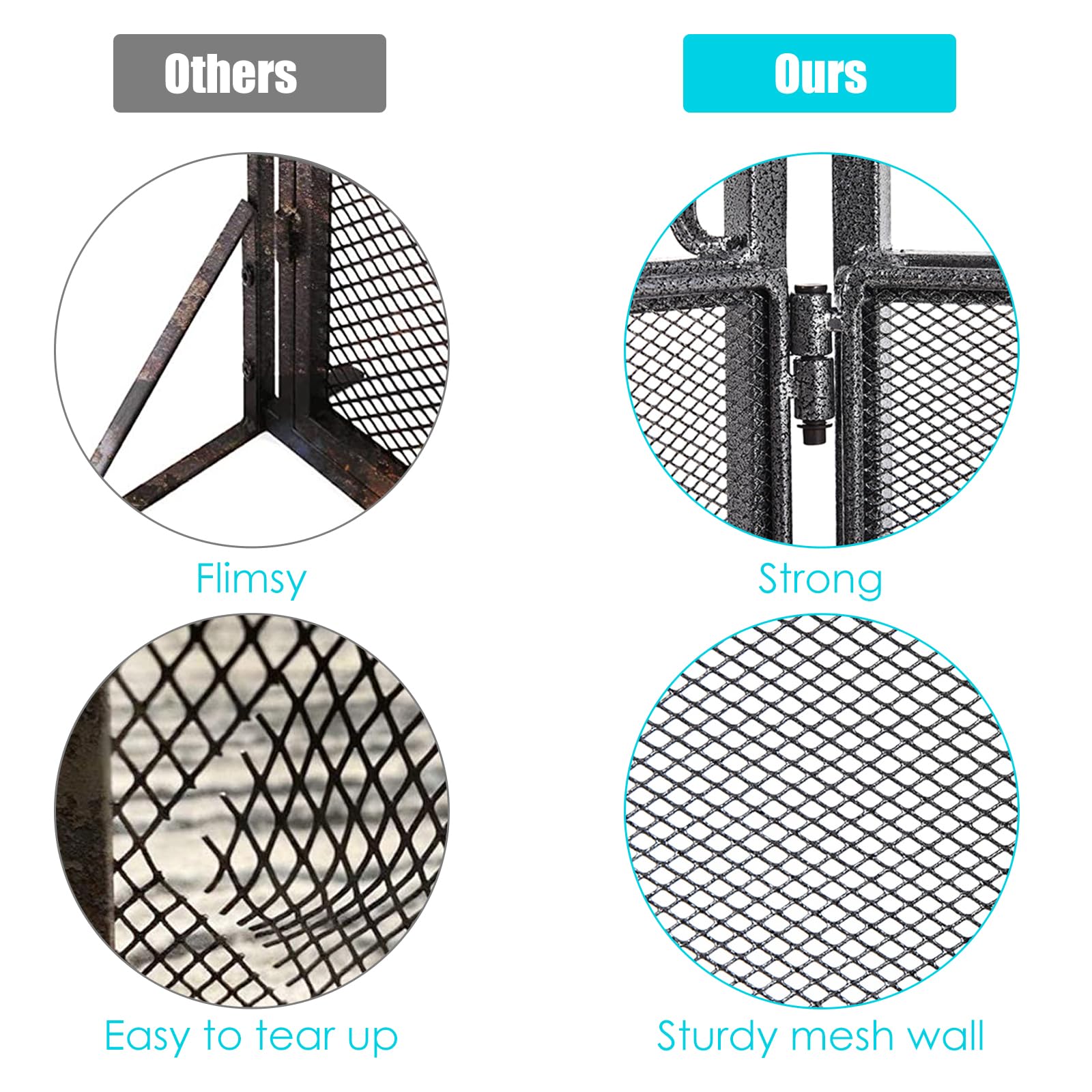 LIFEZEAL Pare-Soleil pour Cheminée Pliable, Pare Feu Cheminée, Grille de Protection à 3 Panneaux en Métal, Filet Décoratif, 127 x 2 x 74 Cm, Noir