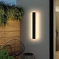 Vista 12 de luces de pared exterior de 39 pulgadas largas, lámpara de pared montada moderna, luces de 3 colores 3000K/4500K/6000K, IP65 impermeable, apliques