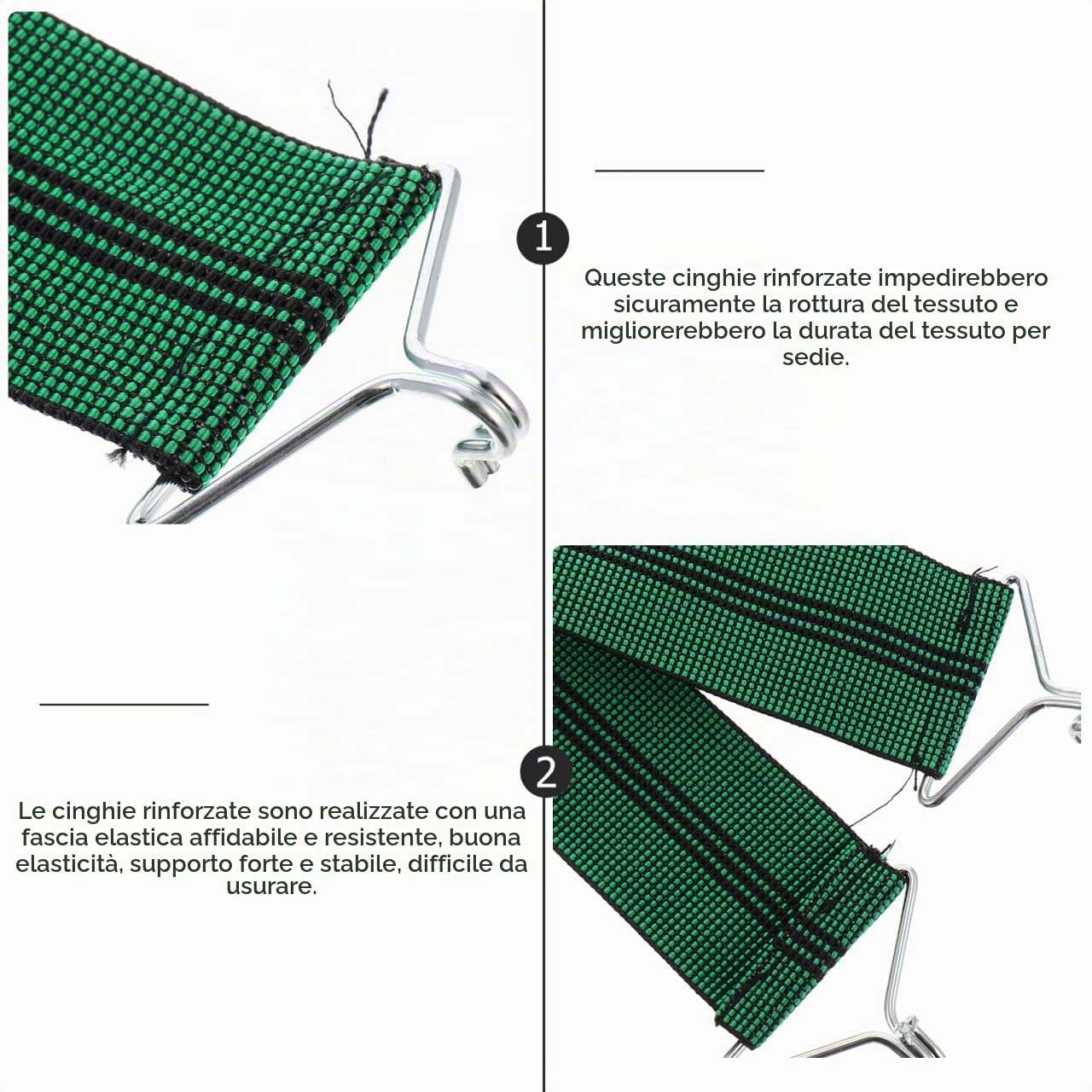 HANABASS Set Di 5 Cinghie Rinforzate Per Sedia, Cinghia Di Rinforzo Per Sedia Pieghevole Per Sedie a Gravità, Cintura Elastica Anti-Rottura Per Sedie a Sdraio E Poltrone Reclinabili Da Patio