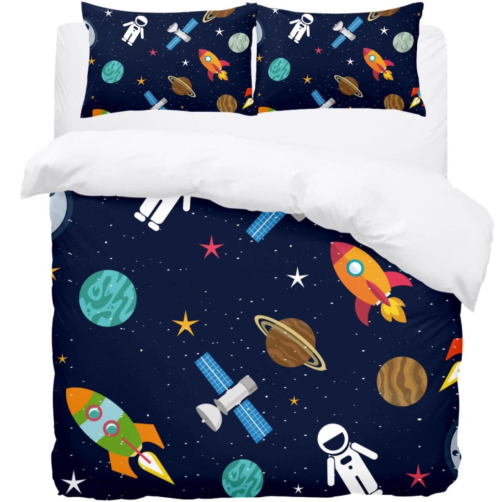Parure de lit Rockets anti-plis et ultra douce pour le lit des enfants