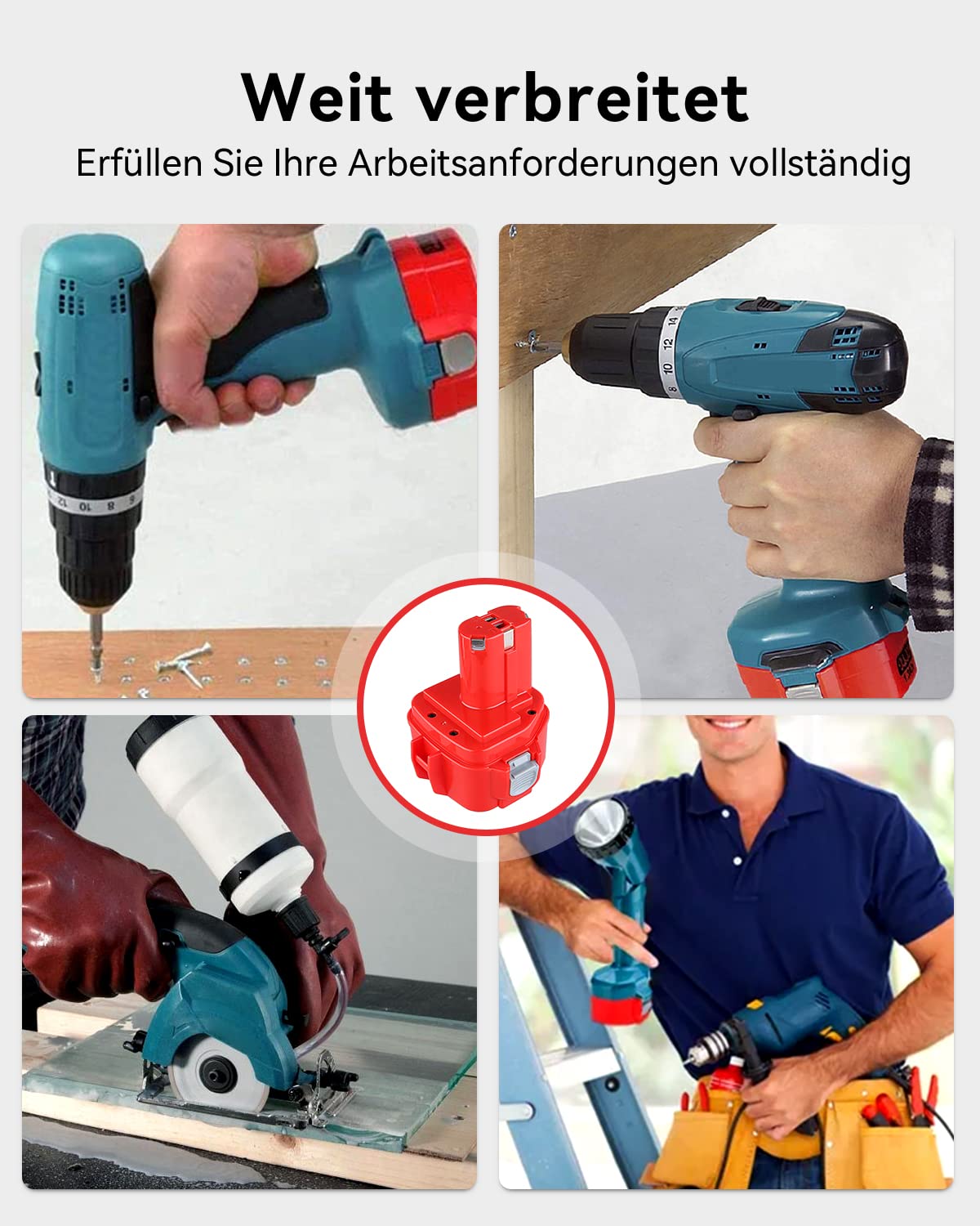 2 Stück 4800mAh 12V NI-MH Ersatzakku für Makita Akku 12V 1222 PA12 1220 1222 1234 1233 1235 1235B 1235F Ersatzakku für Makita 12V Akku