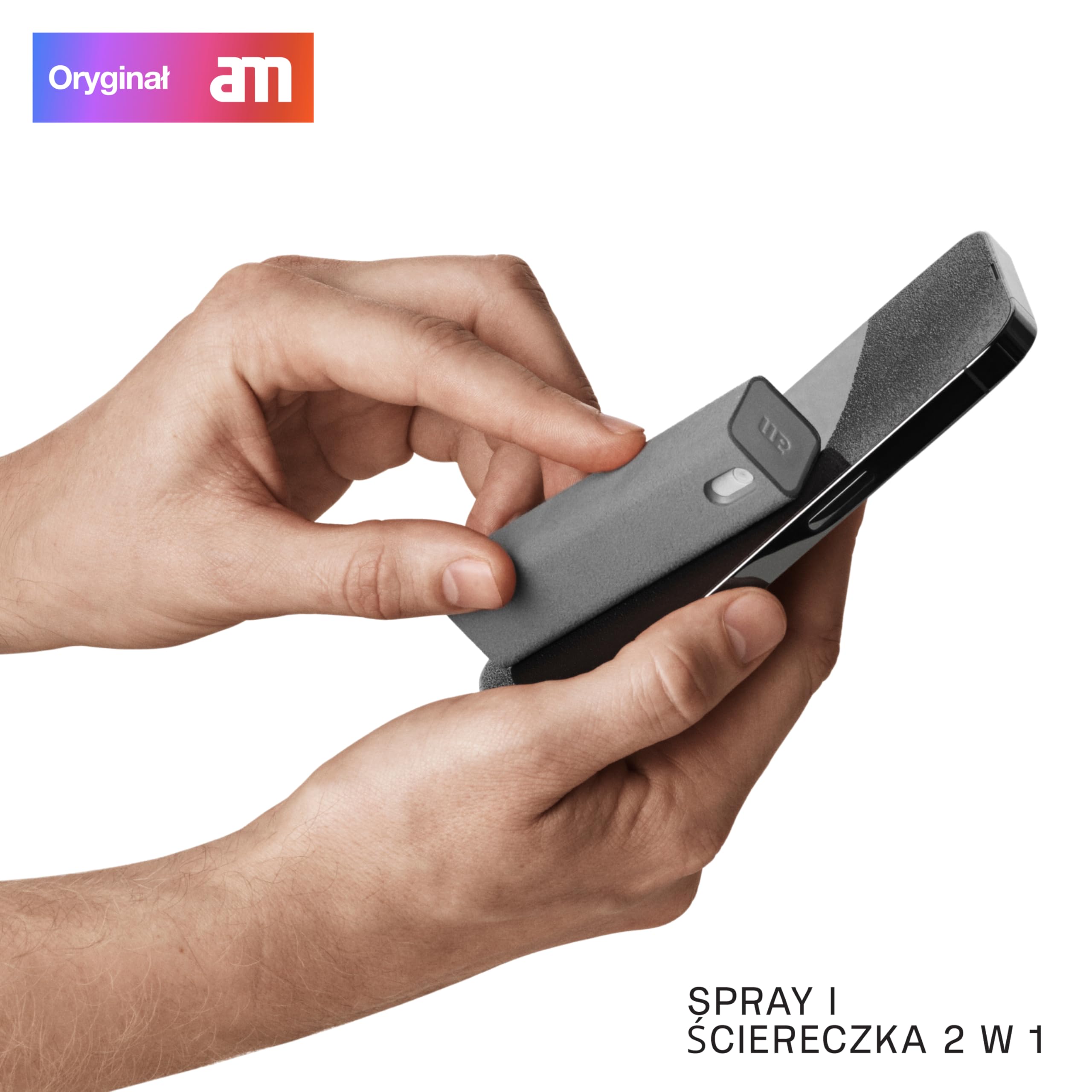 am Zestaw do czyszczenia ekranu z atomizerem 2 w 1 – środek do czyszczenia wyświetlaczy do smartfona, tabletu, laptopa i auta (czarny, szary, jasnoszary, zielony, niebieski, 5 szt.)