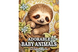 Adorable Baby Animals: Cute And Creepy Animals Coloring Books For Adults