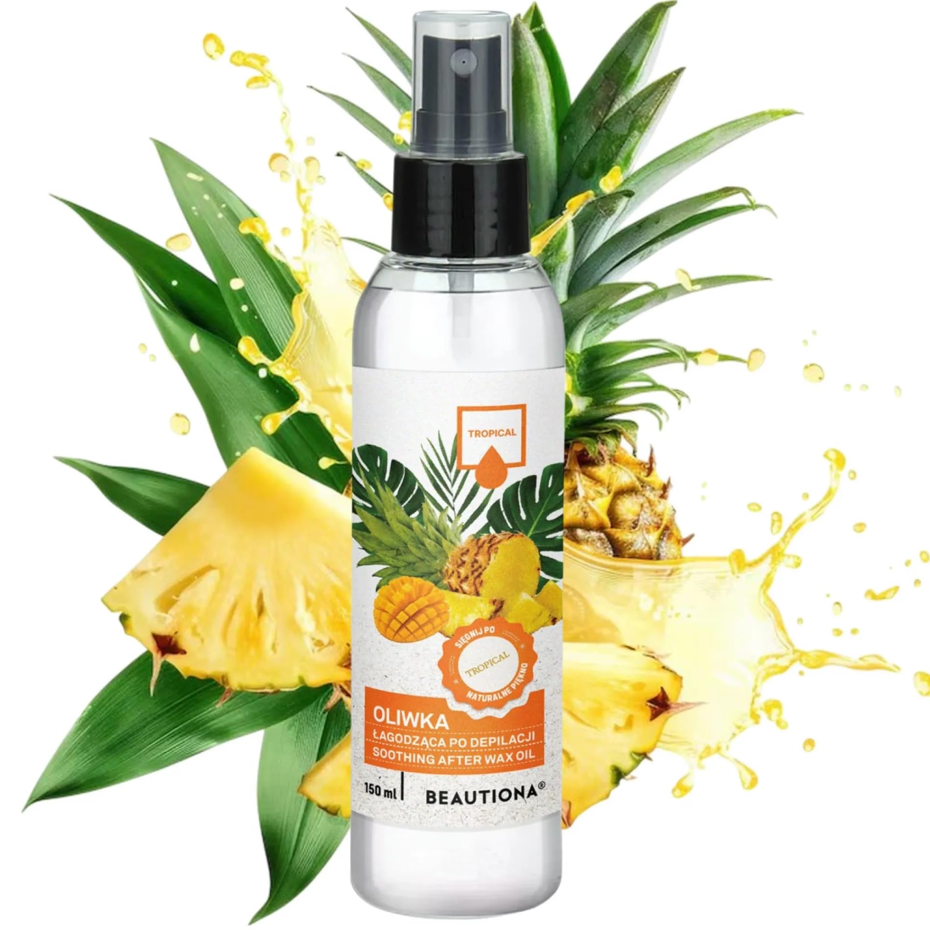 L'huile post-épilation de élimine les résidus de cire, hydrate et lisse la peau et est sans paraben (150 ml, tropicale)