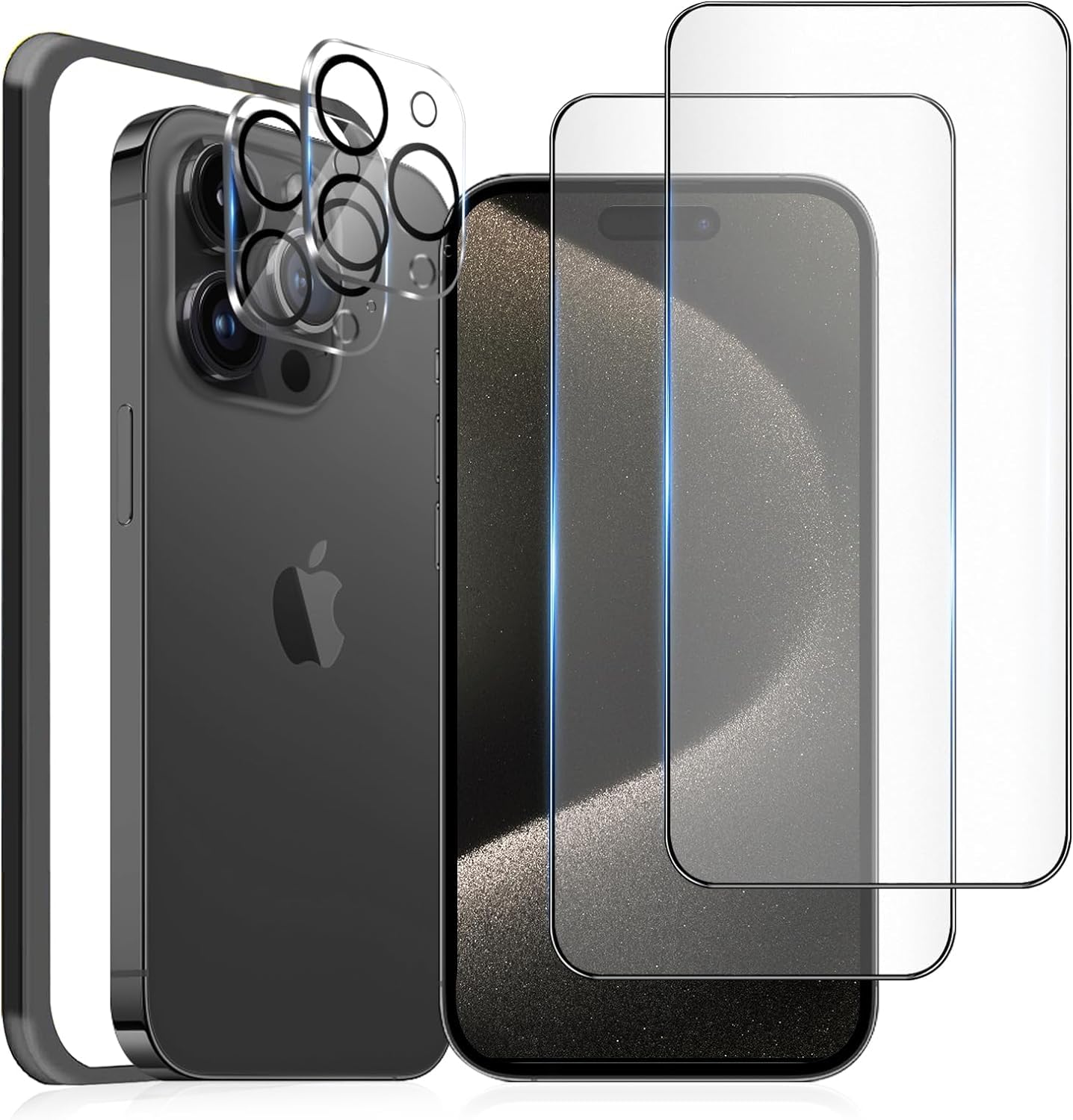 Amazon | 【4枚セット】iPhone15Pro Max ガラスフィルム 全面保護［2枚 