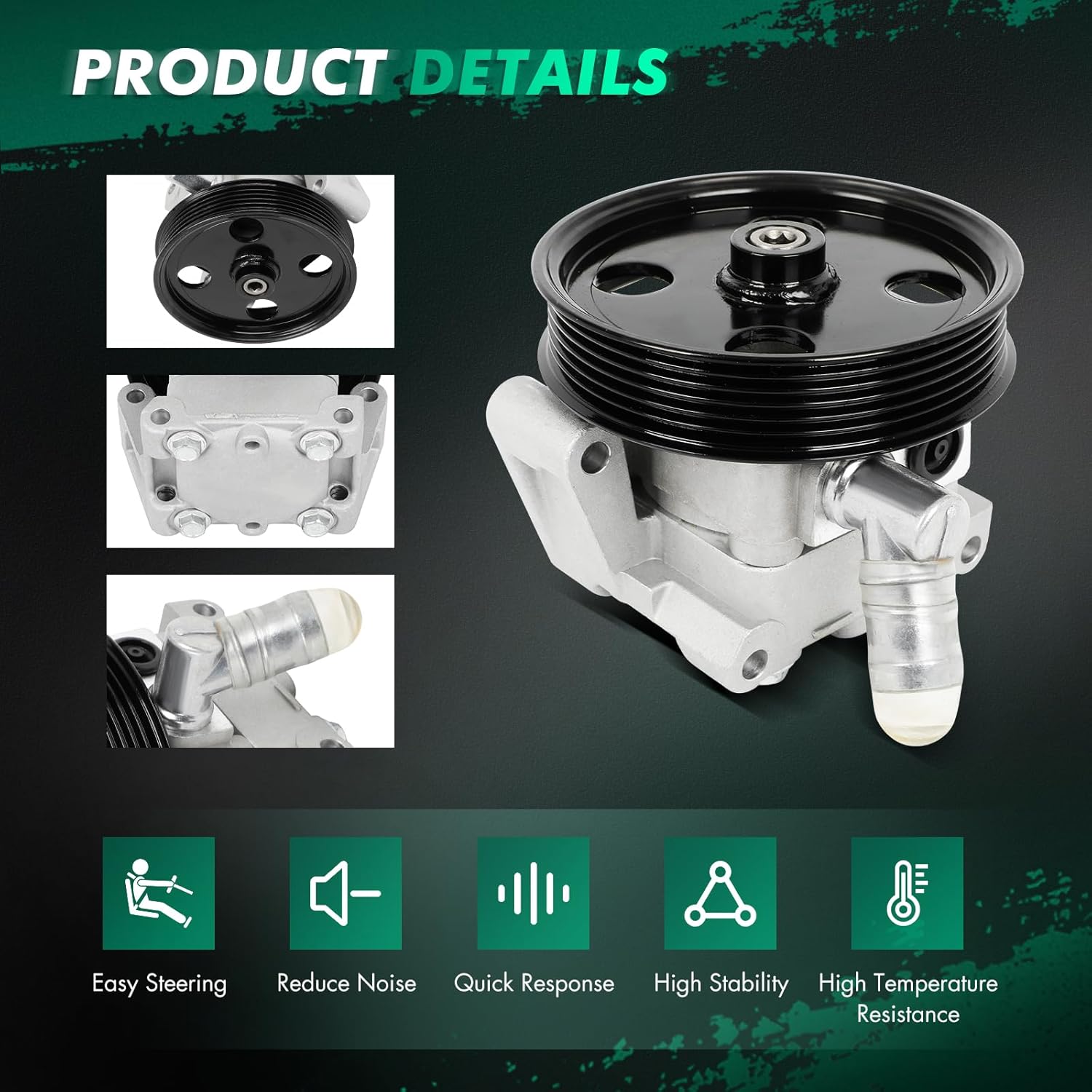 SCITOO Power Steering Pump Compatible with Ford for Transit Connect 2011 2012 2013 L4 2.0L, Replace 20-1044 BT1Z3A696A, with Pulley