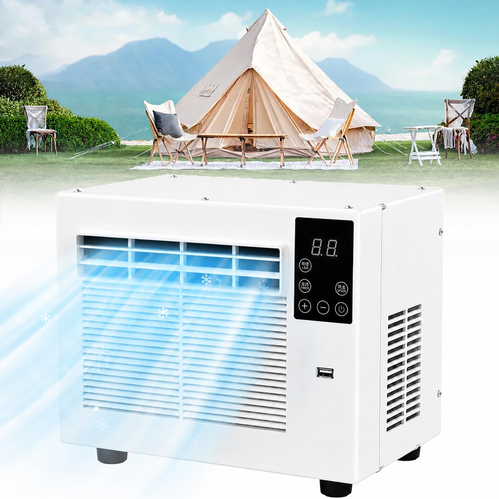 Huachorial Portable Air Conditioner With Fast Cooling, Ventilation, and Dehumidification, Without Outdoor Unit, Intelligent Reservation Timing, for Bedroom, Kitchen, Rental House, Dormitory
