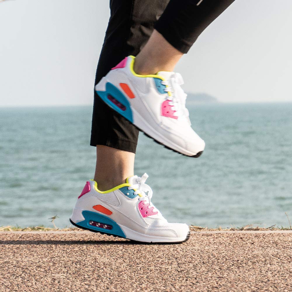 Hitmars Scarpe Running Uomo Donna Donna Ginnastica Sneaker Leggere Traspirante Outdoor Sportive Calzature da Corsa Pallavolo Tennis Nero Verde Bianco Rosa Giallo EU36-EU47